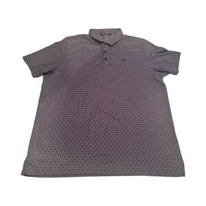 Travis Mathew Mens Pima‎ Cotton Blend Geometric Print Polo Shirt XXL Gray